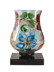 Mosaic Glass Table Lamp with wood Square Black Base (NM14)