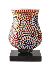 Mosaic Glass Table Lamp with wood Square Black Base (NM13)