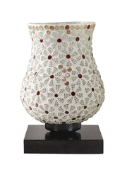 Mosaic Glass Table Lamp with wood Square Black Base (NM07)