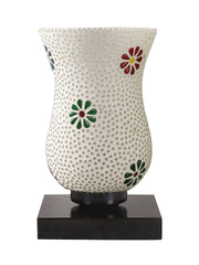 Mosaic Glass Table Lamp with wood Square Black Base (NM12)