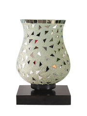 Mosaic Glass Table Lamp with wood Square Black Base (NM09)