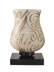 Mosaic Glass Table Lamp with wood Square Black Base (NM15)