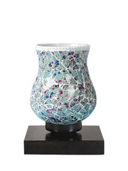 Mosaic Glass Table Lamp with wood Square Black Base (NM20)