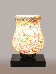 Mosaic Glass Table Lamp with wood Square Black Base (NM20)