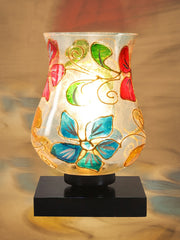 Mosaic Glass Table Lamp with wood Square Black Base (NM14)