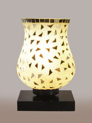 Mosaic Glass Table Lamp with wood Square Black Base (NM09)