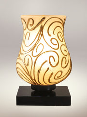 Mosaic Glass Table Lamp with wood Square Black Base (NM15)