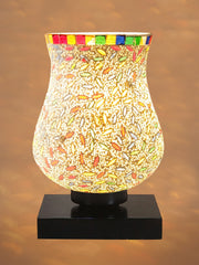 Mosaic Glass Table Lamp with wood Square Black Base (NM18)