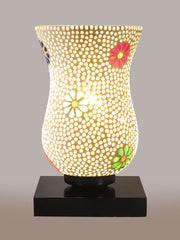 Mosaic Glass Table Lamp with wood Square Black Base (NM12)