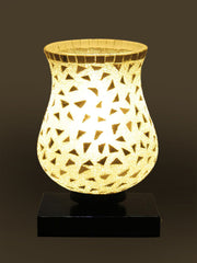 Mosaic Glass Table Lamp with wood Square Black Base (NM09)