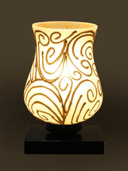 Mosaic Glass Table Lamp with wood Square Black Base (NM15)