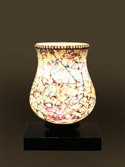 Mosaic Glass Table Lamp with wood Square Black Base (NM20)
