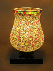 Mosaic Glass Table Lamp with wood Square Black Base (NM18)