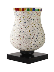 Mosaic Glass Table Lamp with wood Square Black Base (NM18)