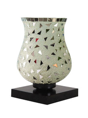 Mosaic Glass Table Lamp with wood Square Black Base (NM09)