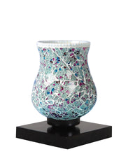 Mosaic Glass Table Lamp with wood Square Black Base (NM20)