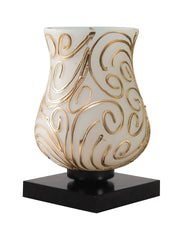 Mosaic Glass Table Lamp with wood Square Black Base (NM15)