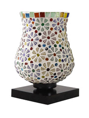 Mosaic Glass Table Lamp with wood Square Black Base (NM08)