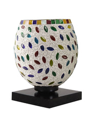 Mosaic Glass Table Lamp with wood Square Black Base (NM11)