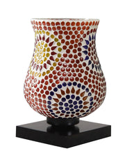 Mosaic Glass Table Lamp with wood Square Black Base (NM13)