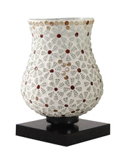 Mosaic Glass Table Lamp with wood Square Black Base (NM07)