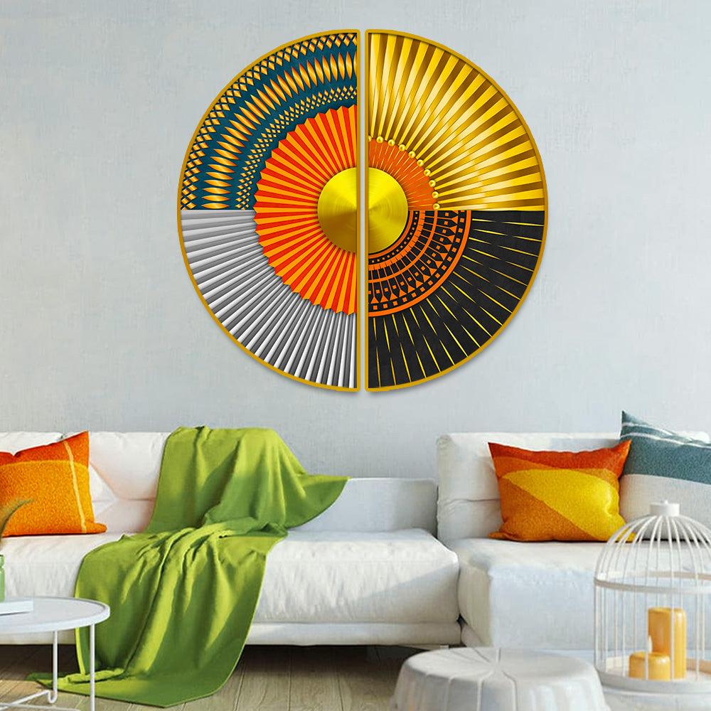 Abstract Geometric Semi Circle Wall Art and Canvas Paintings