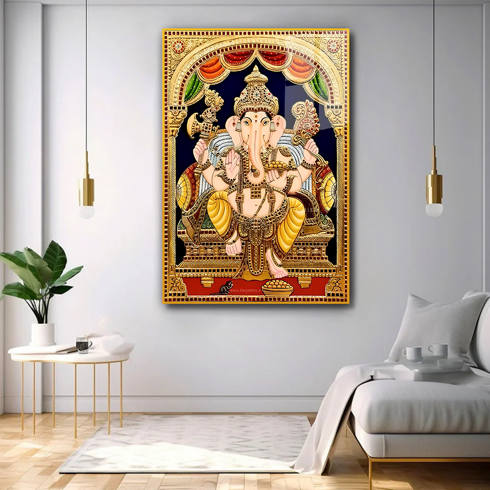 Premium Quality Colorful Blessings Ganesha Acrylic Wall Paintings & Art