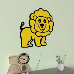 Baby Lion Backlit Wooden Wall Décor
