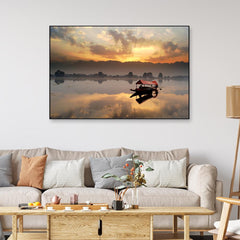 Scenic Landscapes With Mesmerizing Sunset Framed Wall Art