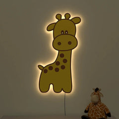 Baby Giraffe Backlit Wooden Wall Décor