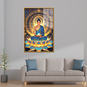 Delightful Gautam Buddha Canvas Printed Acrylic Wall Paintings & Art for Living Room, Office