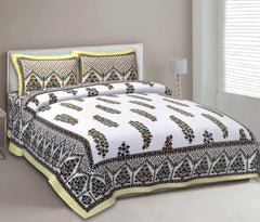 Premium Pure Cotton Jaipuri Double Bedsheet