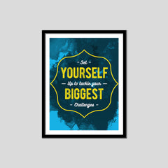Set Yourself   Up to Tackle Your Biggest   Challenges Premium Motivational Quotes Photo Frame