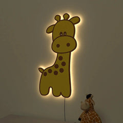 Baby Giraffe Backlit Wooden Wall Décor