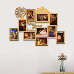 Home Sweet Home Oak Brown Hanging Photo Frame