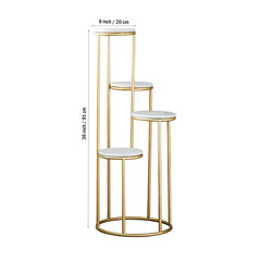 Metal Planter Stand With White Marble At Top