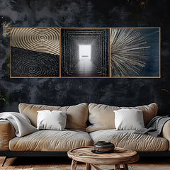 Reflective Illusion Pattern Crystal Glass Painting Set of 3