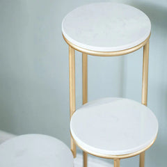 Metal Planter Stand With White Marble At Top