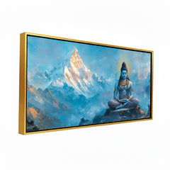 Premium Lord Shiva Meditation Wall Art | Digital Canvas Print for Spiritual Home Decor