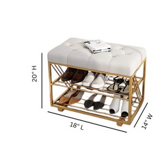 Modern Cabinet Iron Shoe Stool Bench Rack