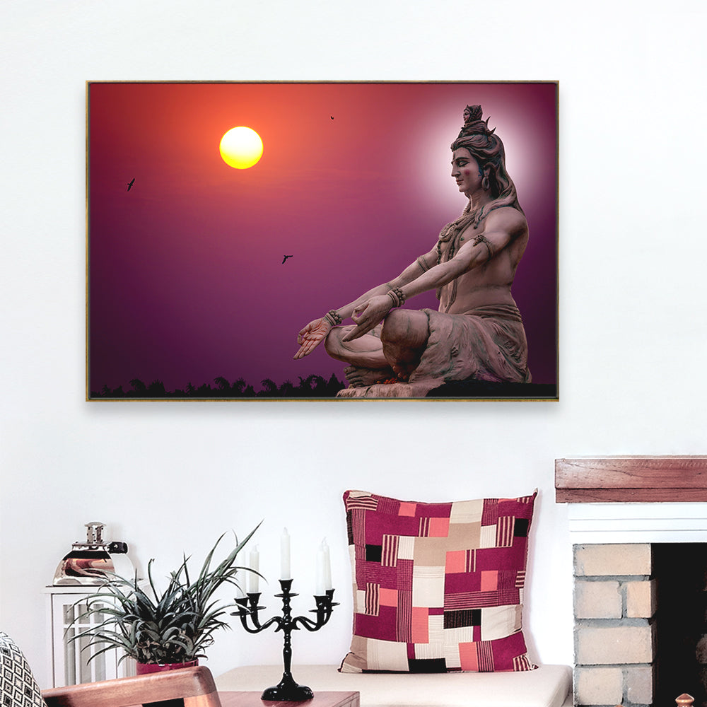 Meditating Mahadev Canvas Wall Painting