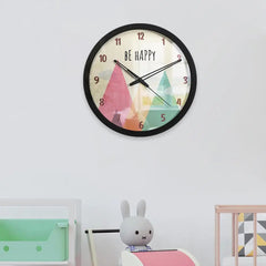 Be Happy Mountains Kids Wall Clock