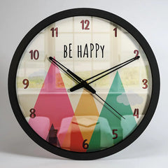 Be Happy Mountains Kids Wall Clock