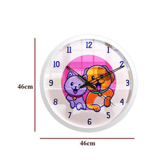 Cute Kitten & Puppy Kids Wall Clock