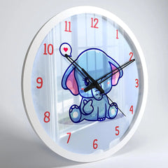 Playful Baby Elephant Kids Wall Clock