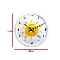 Sunny Day Kids Wall Clock in White Yellow Color