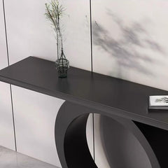 Modern Black Console Table with Circle Base