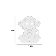 Cheerful Monkey Baby Backlit Wooden Wall Décor