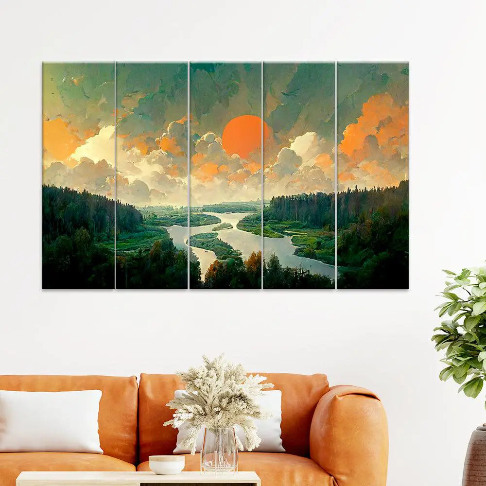 Glorious Morning Split Wall Art Set of 5