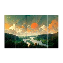 Glorious Morning Split Wall Art Set of 5